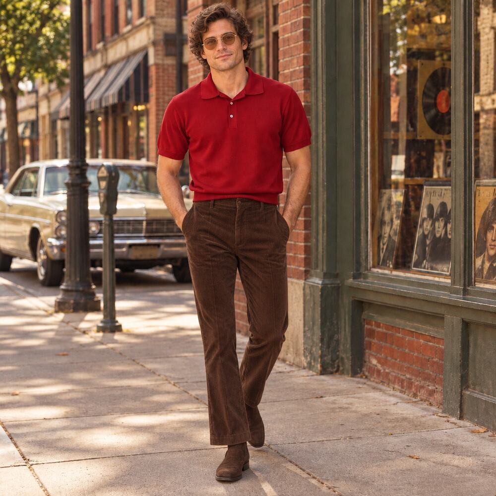 Vintage 1960s Puritan Ban-Lon Red Knit Polo Shirt Made in USA Men’s M Retro Fit